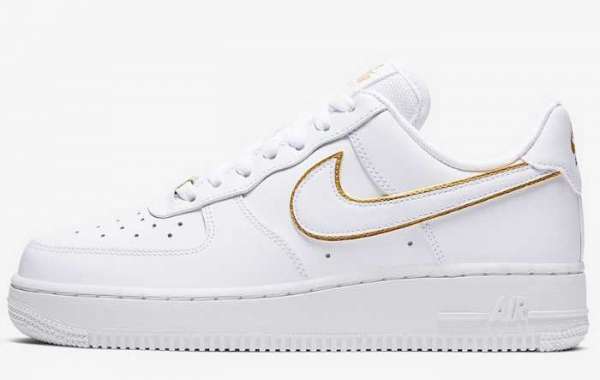 Best Selling Nike Air Force 1 Low Icon Clash White Metallic Gold Board AO2132-102