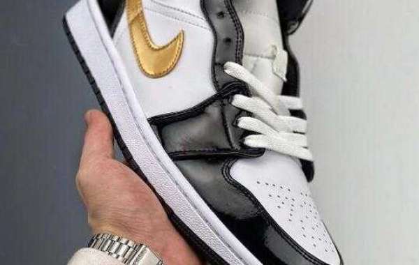 Stylish Air Jordan 1 Mid SE Black Metallic Gold White Sneaker 852542-007