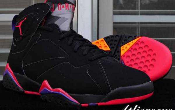 Latest 2022 Air Jordan 7 “Raptors” Black/Dark Charcoal-True Red Basketball Shoes