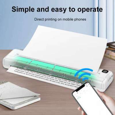 Inkless Pocket Photo Document Printer Bluetooth-compatible Wireless A4 Thermal Printer Printing Pape Profile Picture