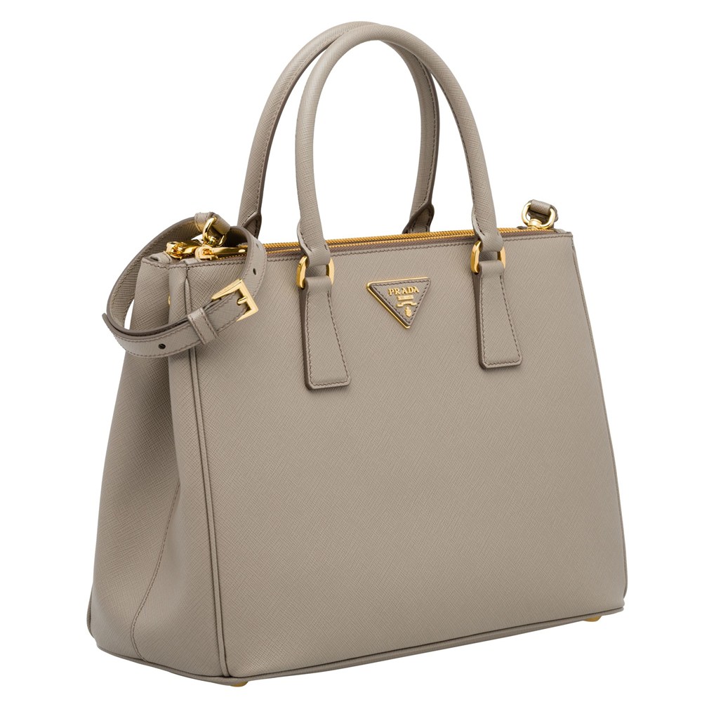 Prada Medium Galleria Bag In Grey Saffiano Leather IAMBS242047 Outlet Sales