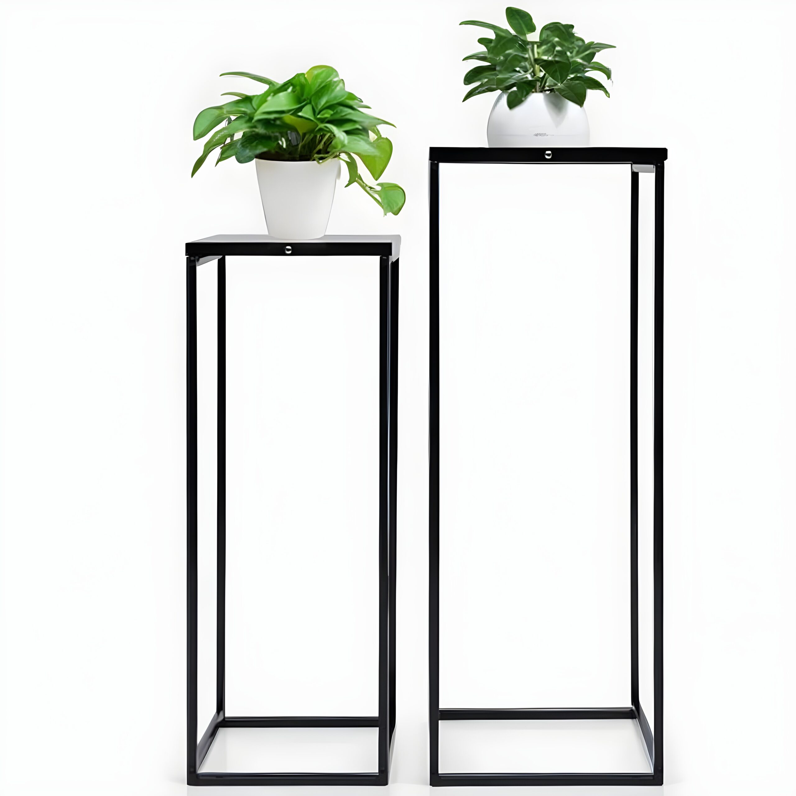 2Pcs Metal Flower Stand – Black Rectangular | Home Decor A2Z