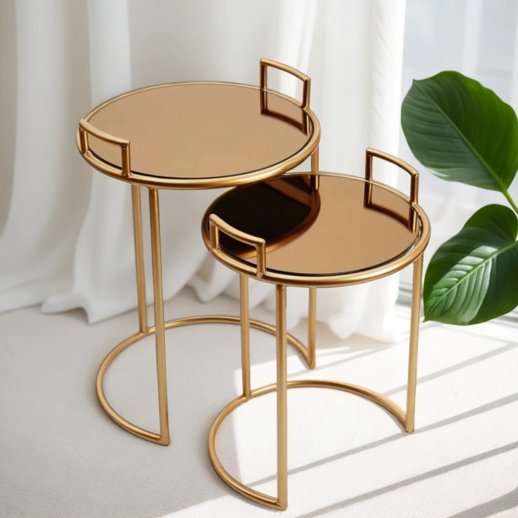 Adeco Nesting Round Side Tables| Home Decor A2Z