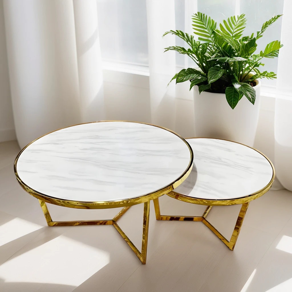 Set of 2 Round Nesting Coffee Tables | Home Decor A2Z