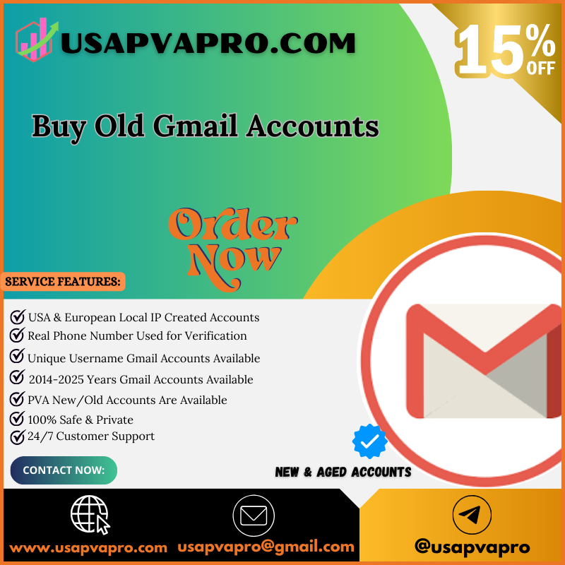 Buy Old Gmail Accounts - Old Or New, 100% PVA Verified Accounts