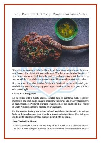 Shop Premium Beef Recipe Products in South Africa